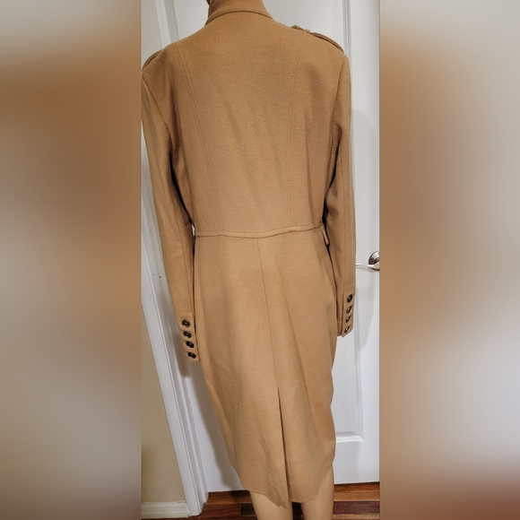 Tart Collection Tan Military Long Winter Coat Size M 100% Wool - Picture 3 of 15